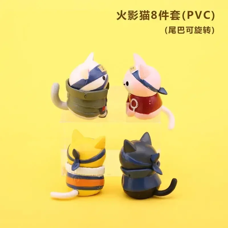 Neue Anime Naruto Puppe Niedliche handgemachte Kuchendekoration Naruto Katzenmodell Hand Geburtstagsgeschenk 8tlg