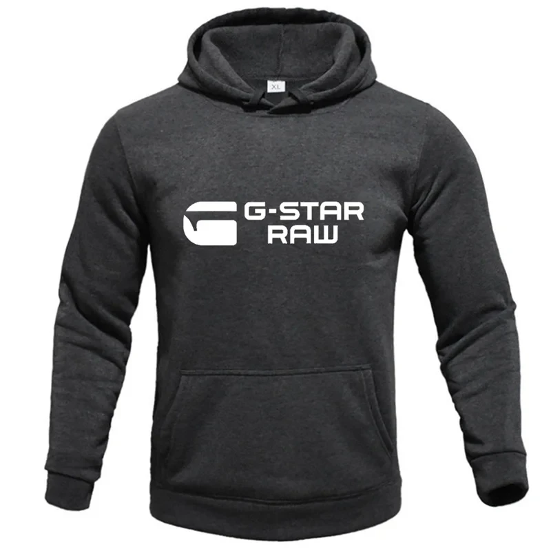 G-star RAM Casual Sportswear Confortável estampa solta top, moletom com capuz masculino, roupa de rua, moda 2024