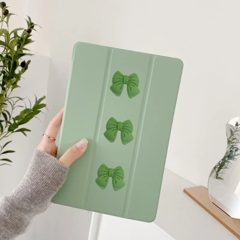 

For Xiaomi Pad 7 Case 11.2 inch DIY Bow TPU Soft Back Tri-Folding Stand Magnetic Tablet Cases Funda for Xiaomi 7 Pro Cover 2024