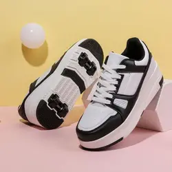 2023 Roller Skate Shoes for Kids Boys Girls LED Wheels Sneakers with On Double Two Wheels Children Boy Girl Skate Sneakers Shoes