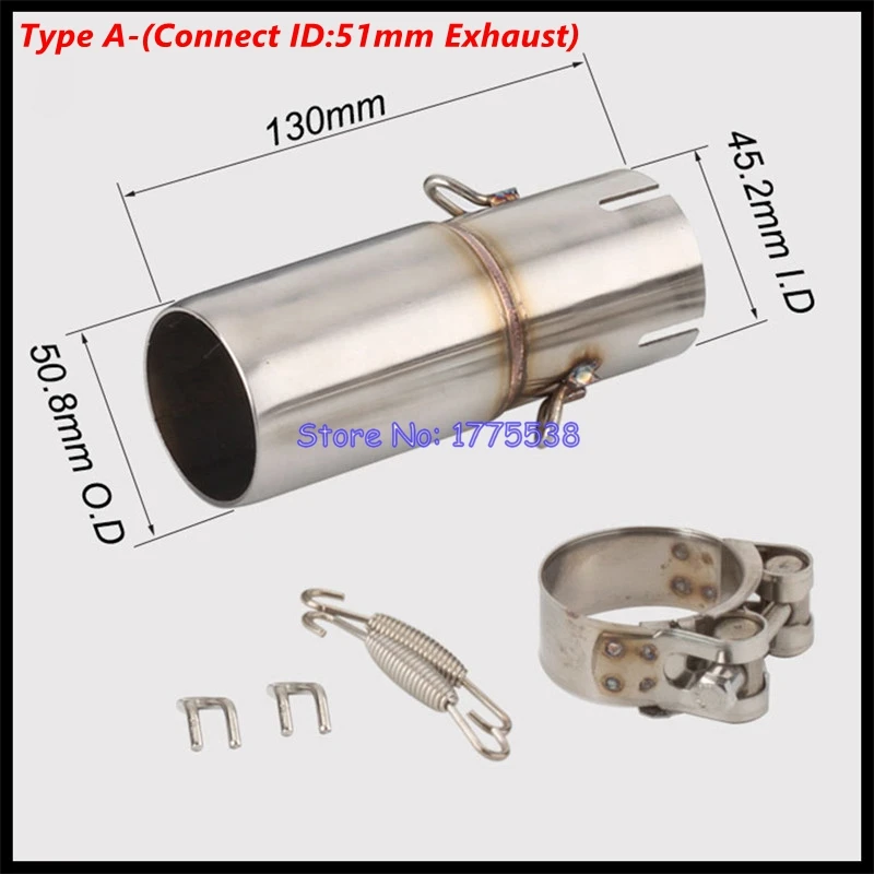 Motorcycle Exhaust Mid Link Pipe for Yamaha YZF R6 2003-2024 Motorbike Muffler Silencer Connect ID:51mm or Original Exhaust Can