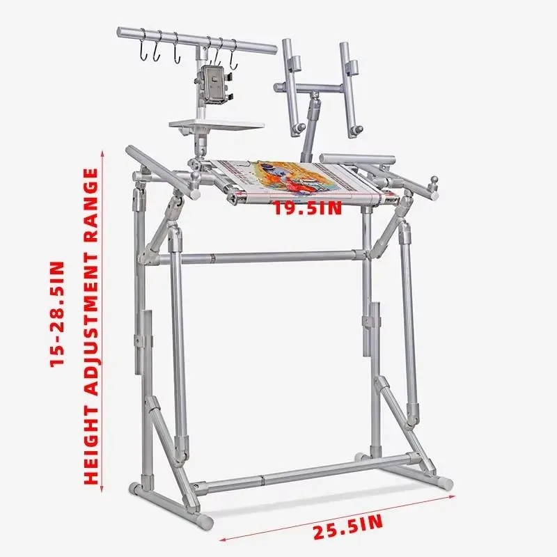 Adjustable Floor Stand for Embroidery Cross Stitch Tapestries with Knee Support