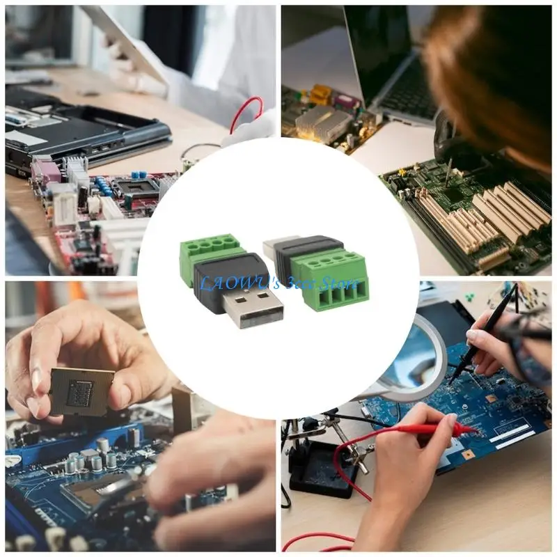 

Y8AD USB2.0 Male to Terminals Block Adapter Not Need Solder 4Pin Connectors