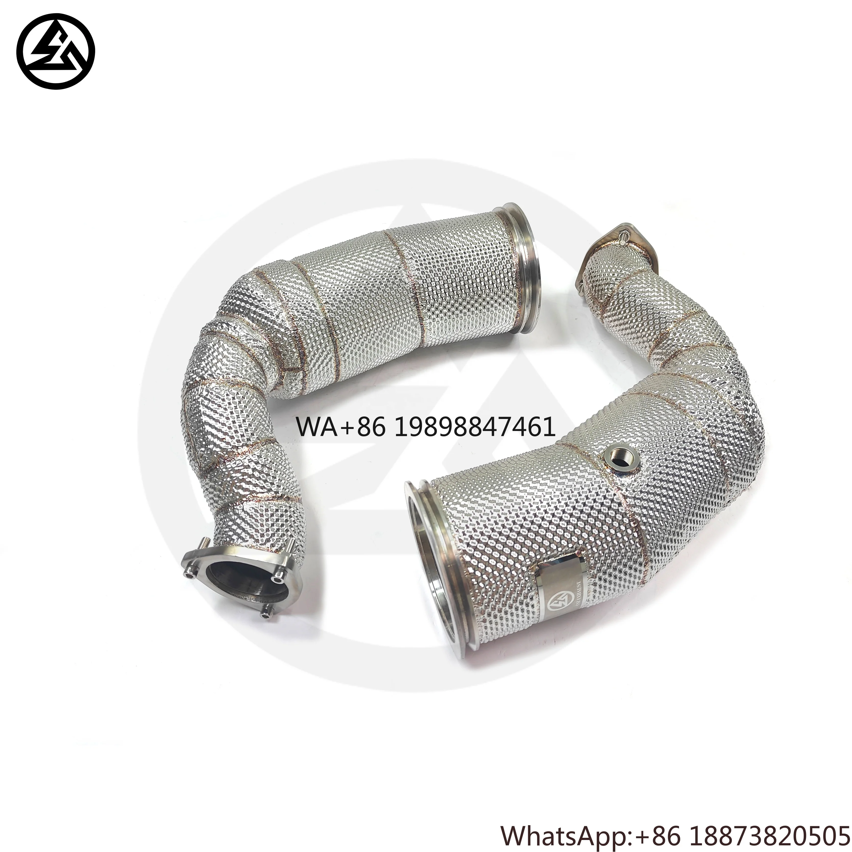 

High Quality Exhaust for Porsche Cayenne Turbo 4.0T SS304 Catted Downpipe With Heat Shield Car Accessories