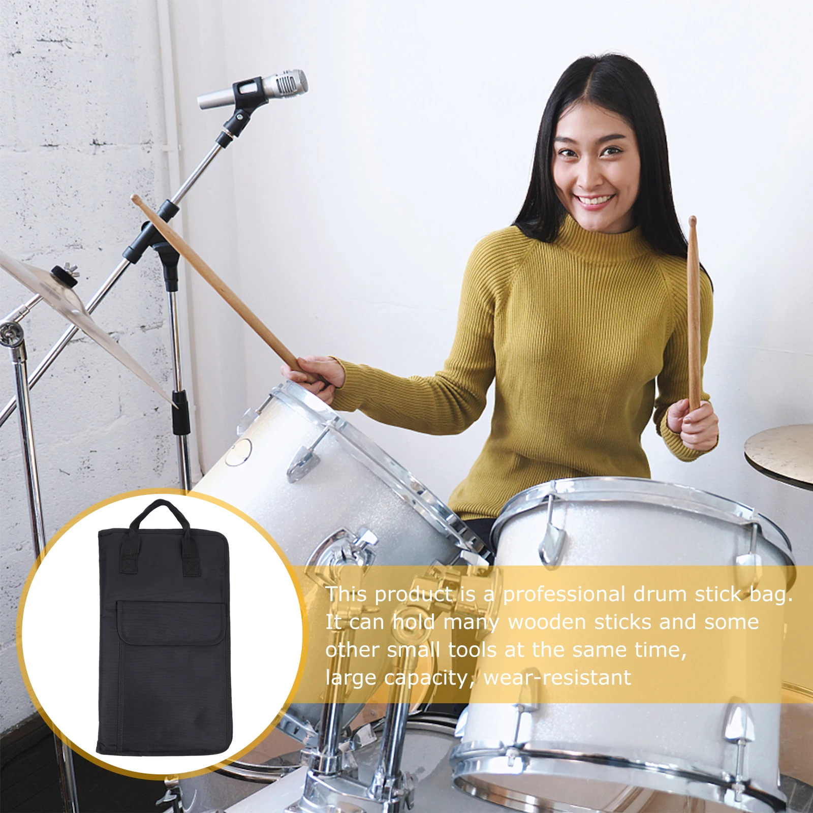 

Drumstick Bag Holder Drumsticks Can Put Percussion Oxford Cloth Mallet Container Gig