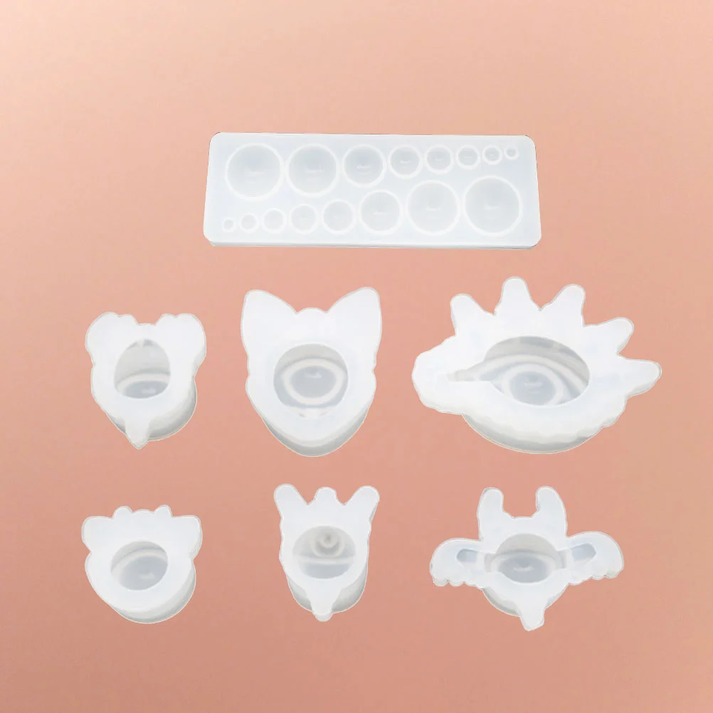 Molde de Silicone para Jóias DIY, Resina Epóxi, Pedra Preciosa Clara, Molde Olhos de Dragão, Jóias Malignas, 7 Pcs