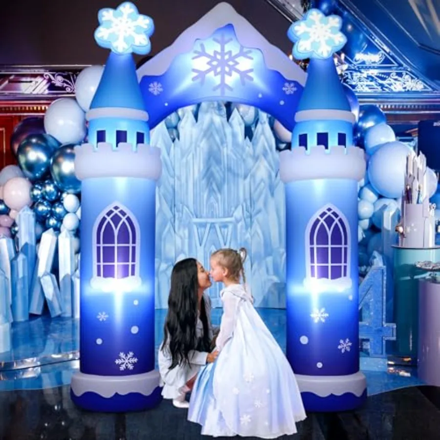 Sotiff 10ft Winter Sneeuw Kasteel Boog Opblaasbare Decoratie Winter Wonderland Opblaasbare Boog Ingebouwde LED Licht Giant Ice Sno