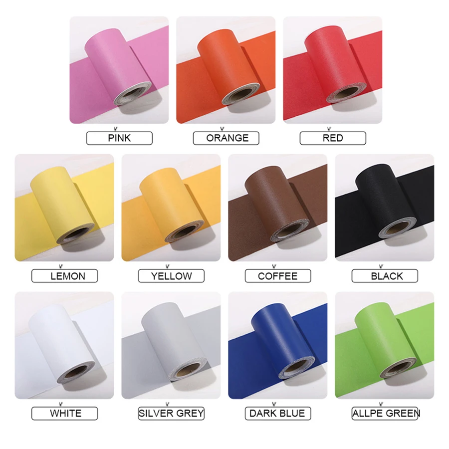 Solid Color Baseboard Wallpaper Self-Adhesive Door Frame Edge Wrapping Sticker Decoration PVC Yellow Waterproof Renovation Film