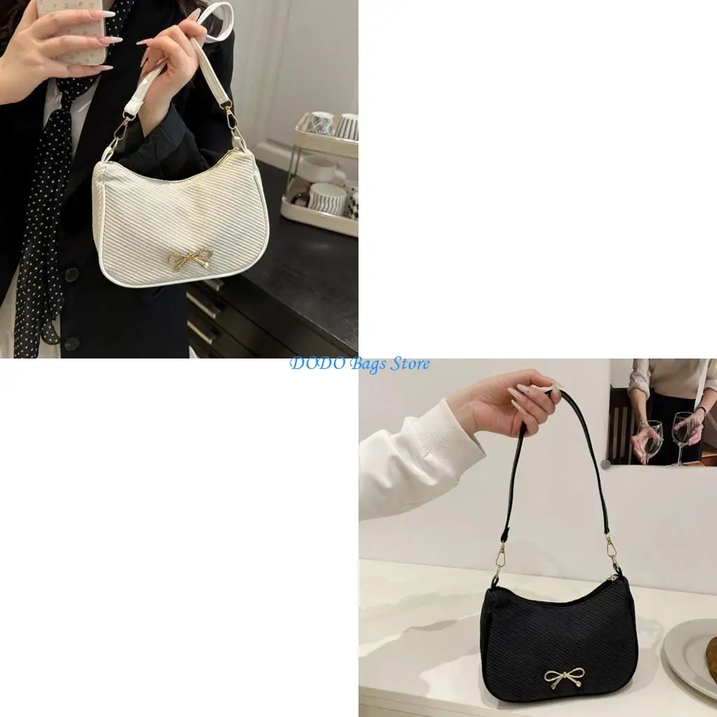 

Fashionable Women's Shoulder Bag Stylish Ladies Armpit Bag Bows Decors Handbag