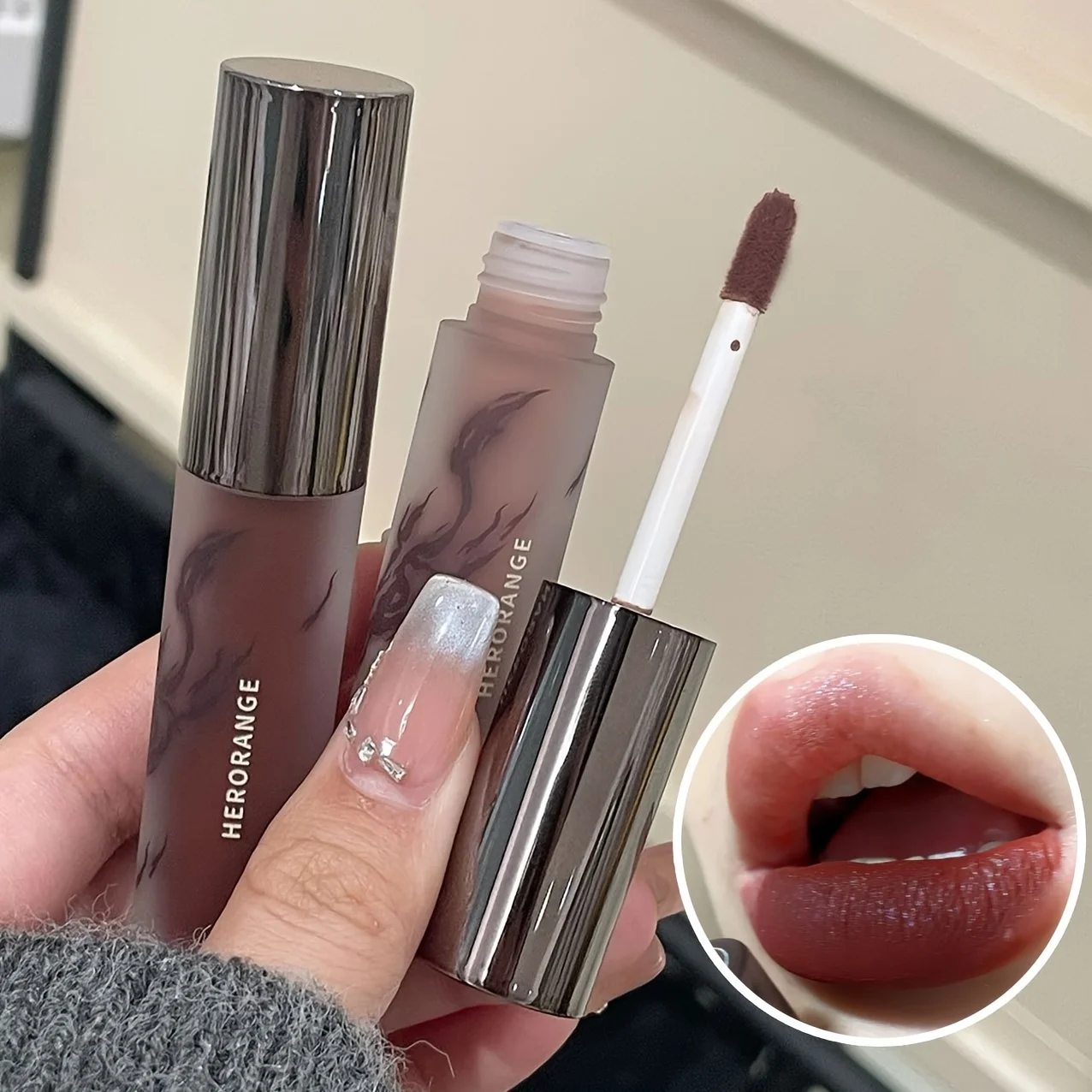 Herorange Matte Lip Gloss Soft Velvet Texture High Color Payoff Transfer Resistant Ideal for Various Festive Gifts