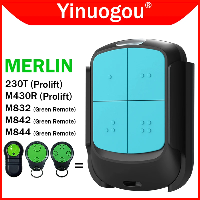 5PCS MERLIN M832 M842 M844 230T M430R Prolift Electric Gate Garage Door Remote Control 433.92MHz Rolling Code Programming Opener