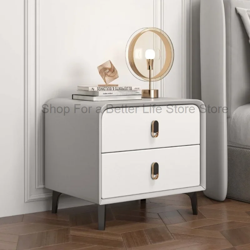 

Dressers Bedside Table Solid Wood Veneer Bedroom Locker Simple And Environmentally Friendly Small Installation Bedside Cabinet