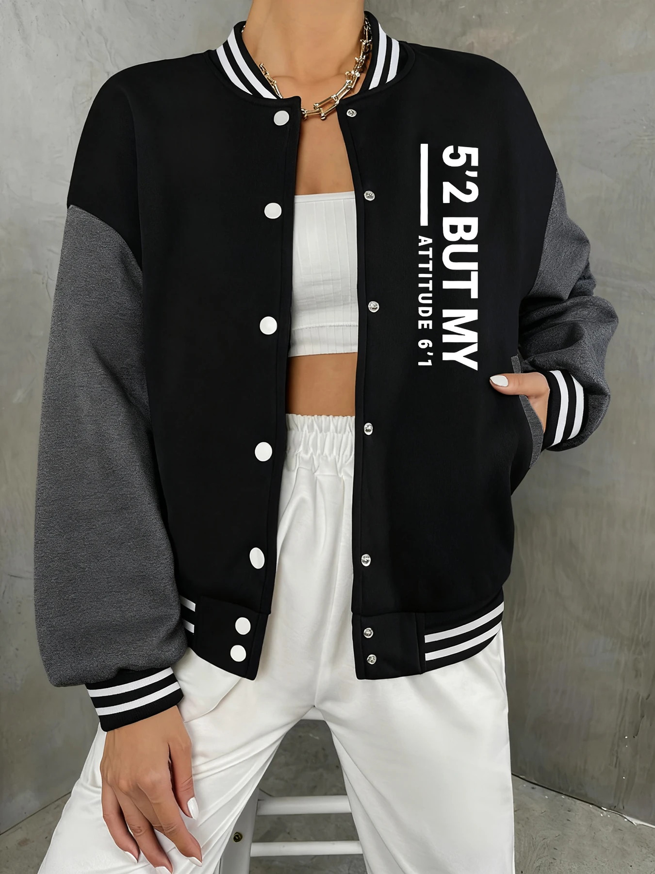 유머러스한 키-자세 타이포그래피 프린트 여성용 야구 재킷 힙합 스트리트웨어 캐주얼 패션 코트 플리스 루즈 S-XXL 탑스