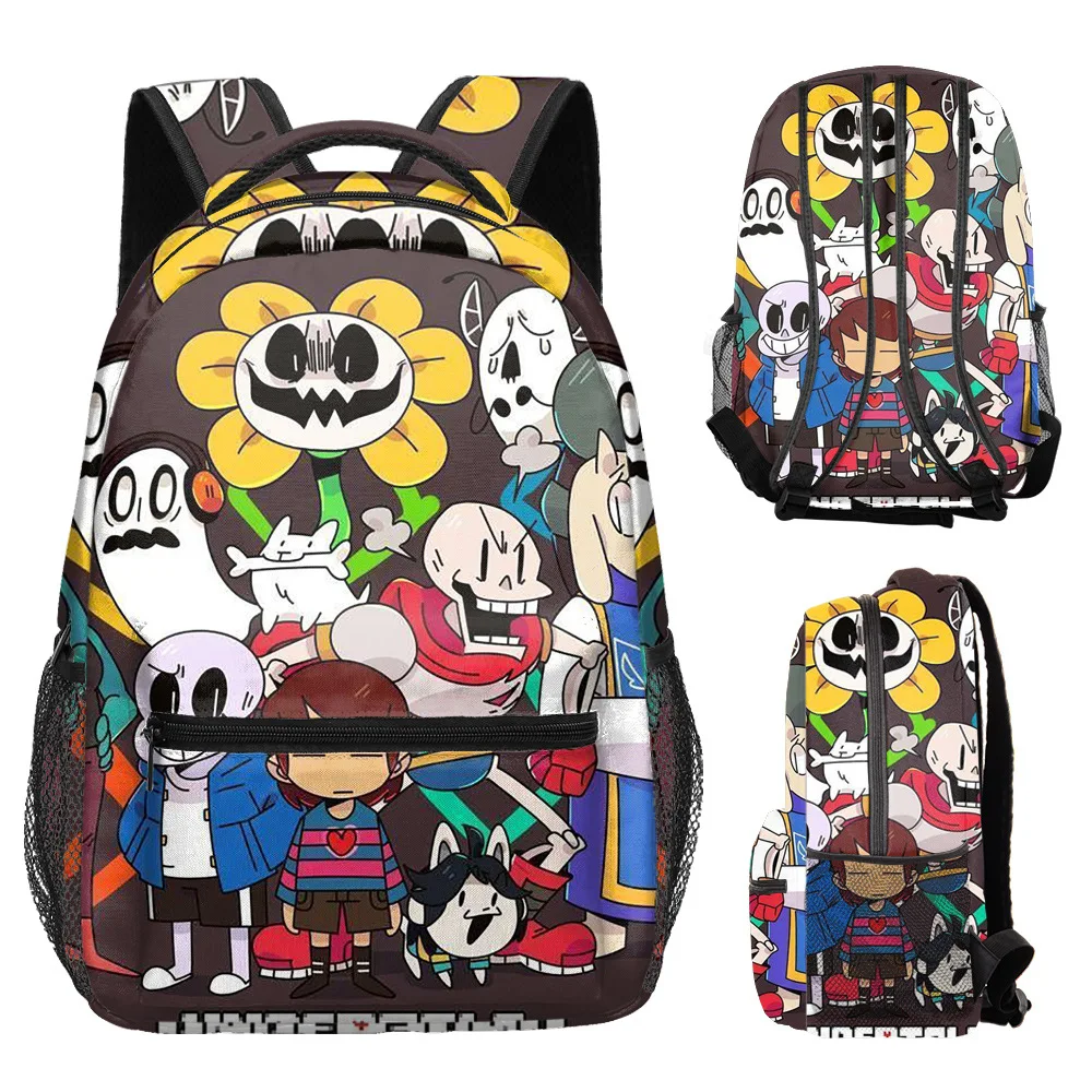 Cartoon Popular Funny Undertale student Bookbag Notebook Backpacks 3D Print Oxford Waterproof Boys/Girls Travel Backpacks