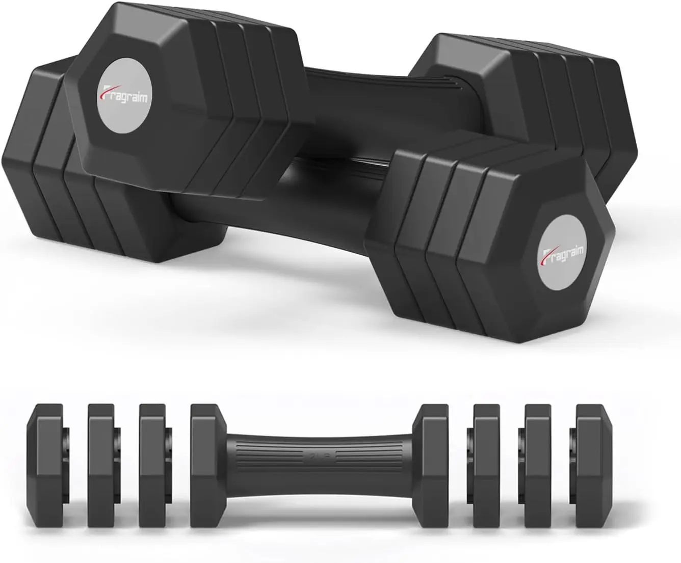 

Adjustable Dumbbells Set for Home Gym: 4-in-1 Weights with Soft Rubber Handles, Ideal for Women and Men Fitness