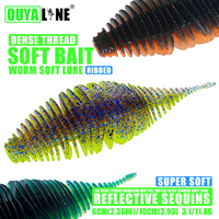 OUYALINE Worm Silicone Fishing Lure Soft Lure Bellows Gill Artificial Pike Bass Swimbait Rig For Fishing Baits leurre souple