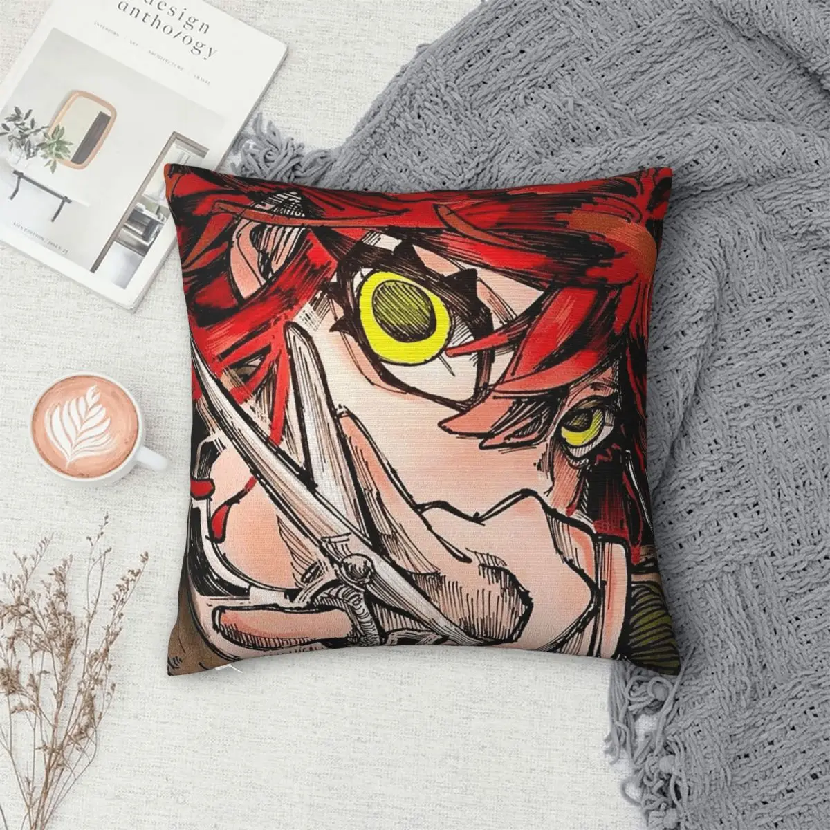 Gachiakuta Anime Rudo Stuff Zanka Riyo Enjin Square Pillowcase Pillow Cover Cushion Decor Comfort Throw Pillow for Living Room