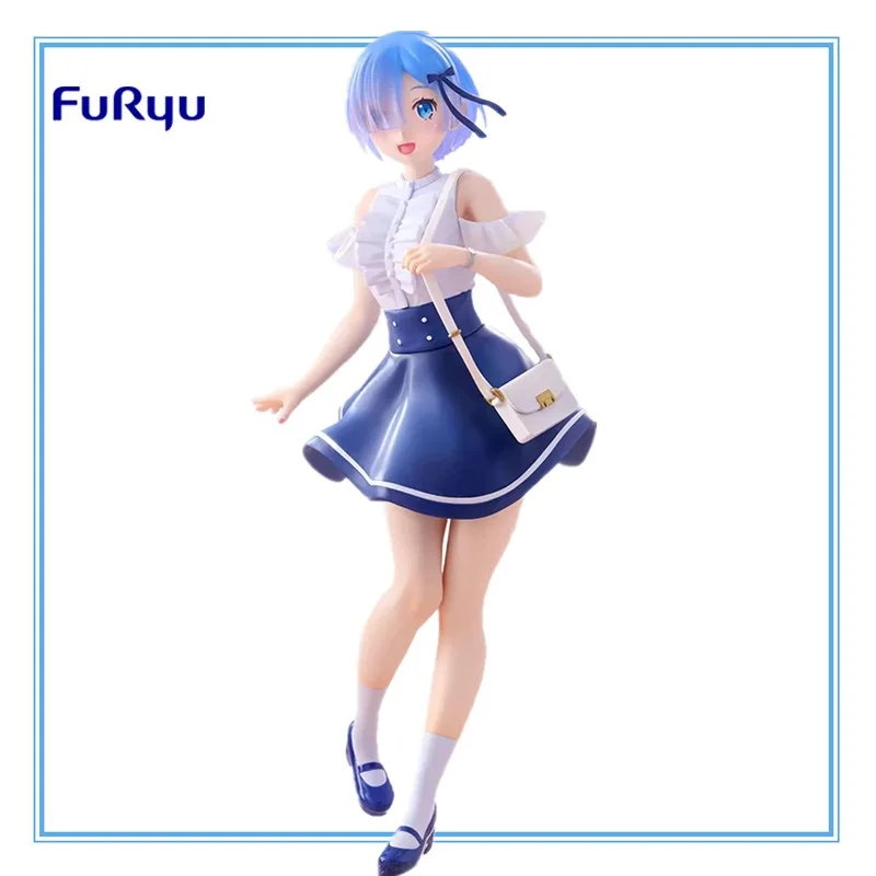 

В наличии оригинальные фигурки аниме FuRyu Re:Life in A Different World From Zero Rem из ПВХ, модель, украшение для рабочего стола, праздничная игрушка в подарок