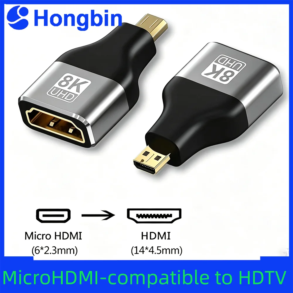 HDMI-compatible Adapter Mini/Micro HDMI To HDMI 8K 60Hz 4K 120Hz/144Hz HDMI Male To Female Converter For HDTV Laptops PS4 TV Box