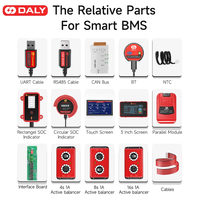 DALY Smart BMS WIFI Bluetooth Module Touch Screen LCD Power Display UART RS485 USB Cable Inverter Communicate LFP NMC 4s 8s 16s