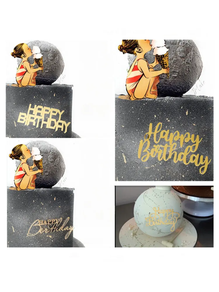 1 Set Farbige Buchstaben Happy Birthday Tortendekoration Gold Kleiner Stern DIY Party Geschenk Cupcake Topper für Babyparty Dessert Dekoration – Detail 23