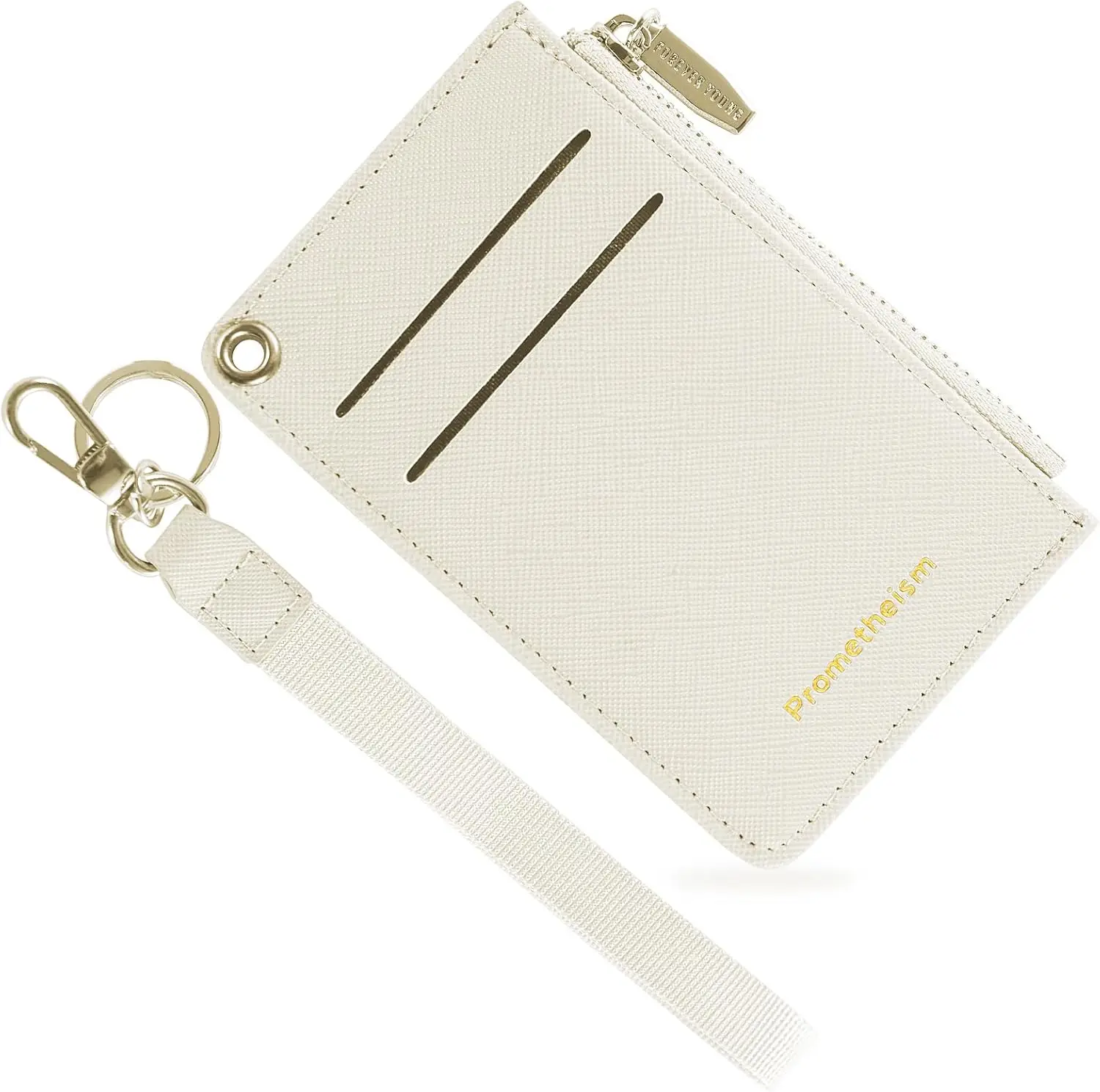 

Slim Leather Card Holder Wallet with Keychain for Women, Coin Purse