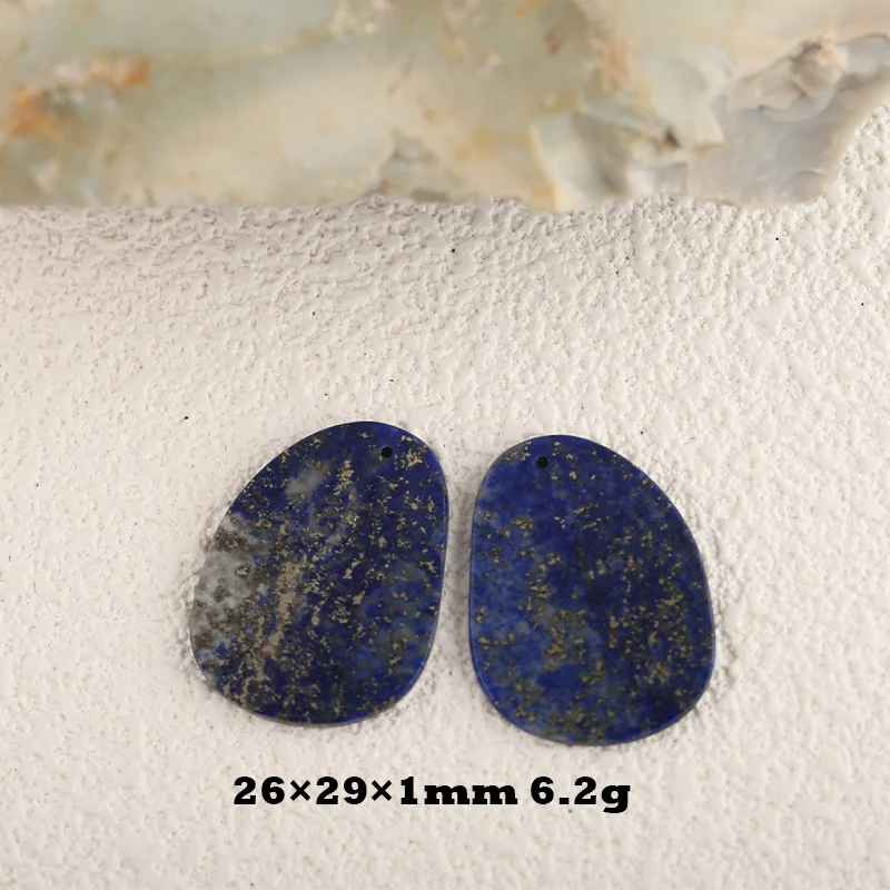 New Collection Natural Stone oval Lapis Lazuli Earrings Beads For Women Fashion Jewelry Accessories 25x21x2mm 7.7g