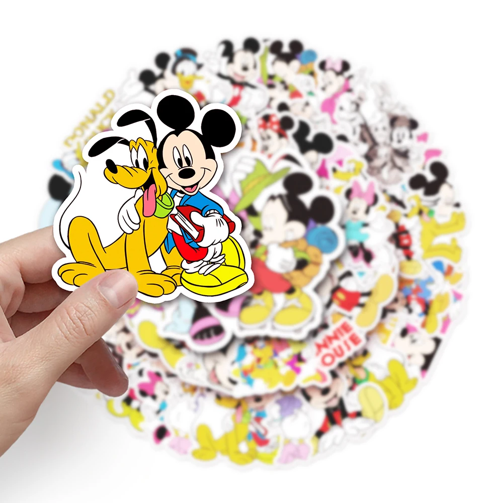 10/30/50pcs Cute Disney Mickey Mouse Cartoon Stickers Kawaii Graffiti Kids Sticker Toy DIY Laptop Skateboard Phone Funny Decals