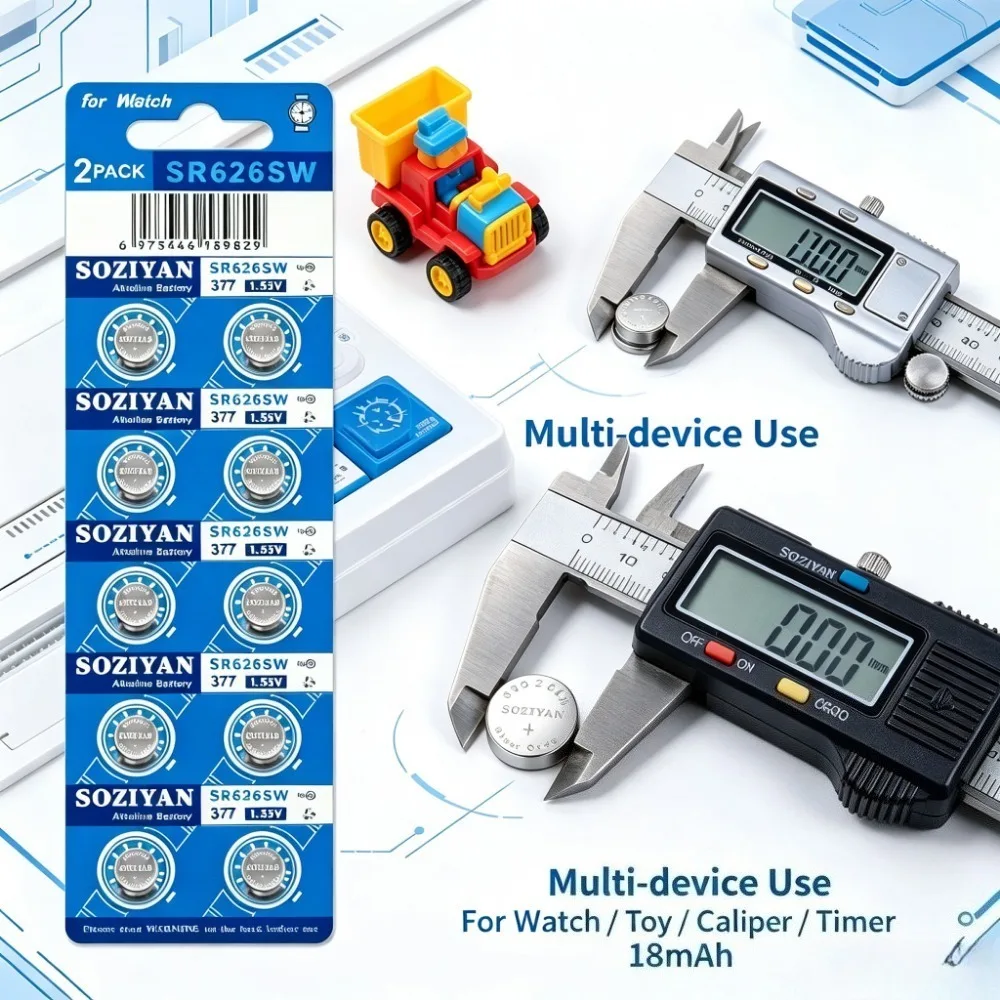 AG4 377A SR626SW LR66 626A 1.55V High Capacity Button Cell Battery Fit for Watch Clock Remote Control Calculator Toy Thermometer