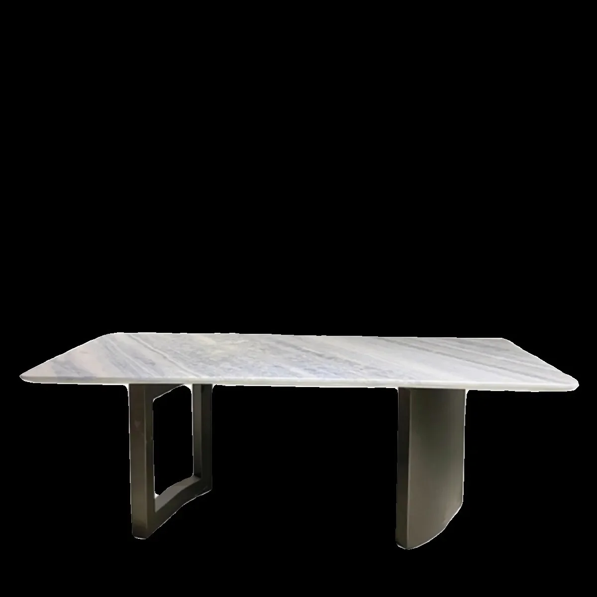 Brazil imported blue crystal natural luxury stone dining table light luxury rectangular marble large flat-floor villa roundtable