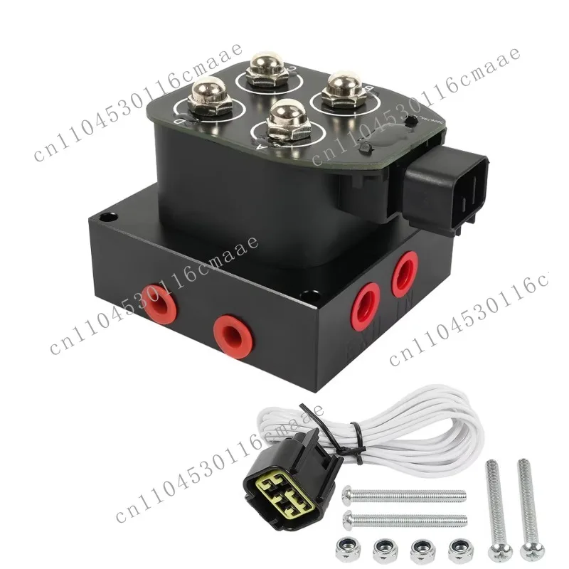 Auto 1/4 NPT 12V Solenoid Valve Air Ride Suspension 4 Corner Block Manifold Solenoid Valve (0-300psi) Control Air Bag Suspension