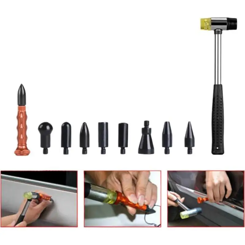 Auto-Dellenhammer-Set zur lackschadenfreien Dellenreparatur, Ausbeulstift für Karosserie, Hagelschaden-Entferner, Ausbeulwerkzeug für Fahrzeuge – Detail 9