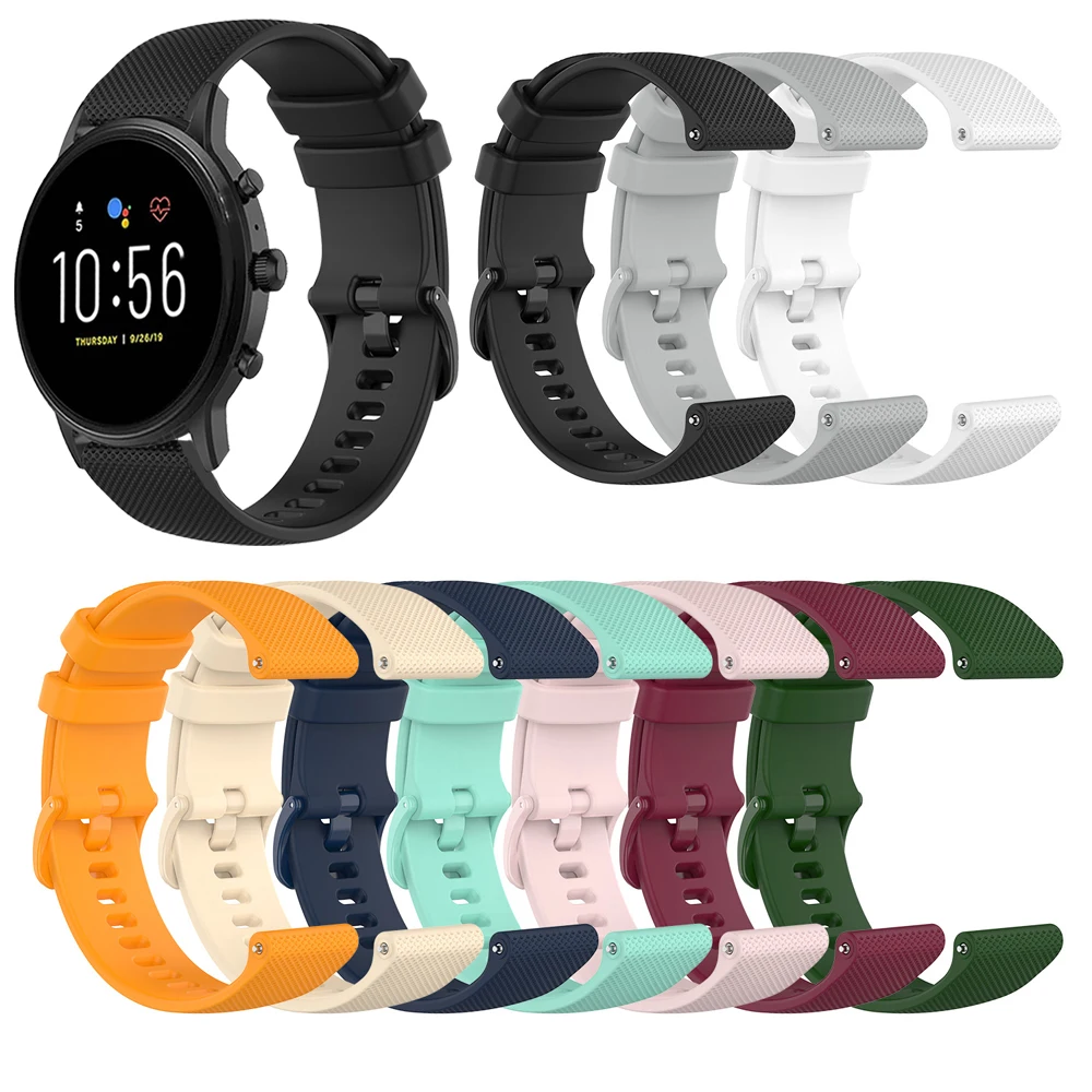 Soft Silicone Strap For Fossil GEN 6 44mm Band For Fossil GEN 5 5E 44mm/GEN5 LTE 45mm Bracelet 22mm Sport Smartwatch Wristbands