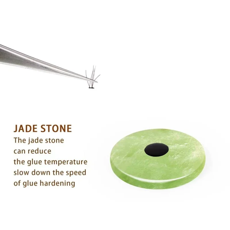 Eyelashes Extension Glue Adhesive Pallet Round Jade Stone Set False Eye Lashes Glue Pad Holder Makeup Tool Lash Lifting Supplies