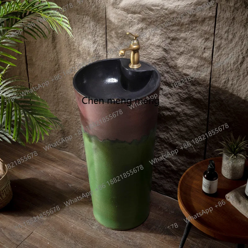 

Pillar basin Garden sink Outdoor, courtyard column, retro washbasin column washbasin