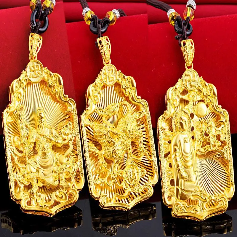 Zhao Cai Gu Feng From Vietnam Sha Jin Guan Gong Pendant Paired With Necklace For Long Term Colorless Transfer Listing