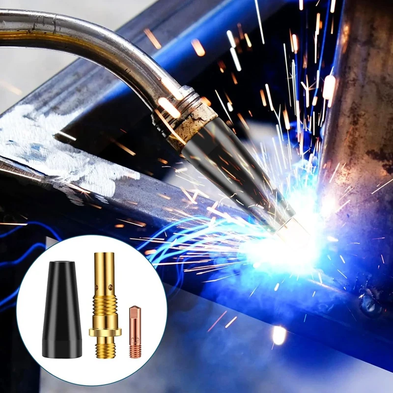 50PCS Flux Core Kit di punte per ugelli senza Gas KP1939-1, 0.030In e 0.035In punte di contatto diffusori a Gas accessorio per pistola per saldatura Mig