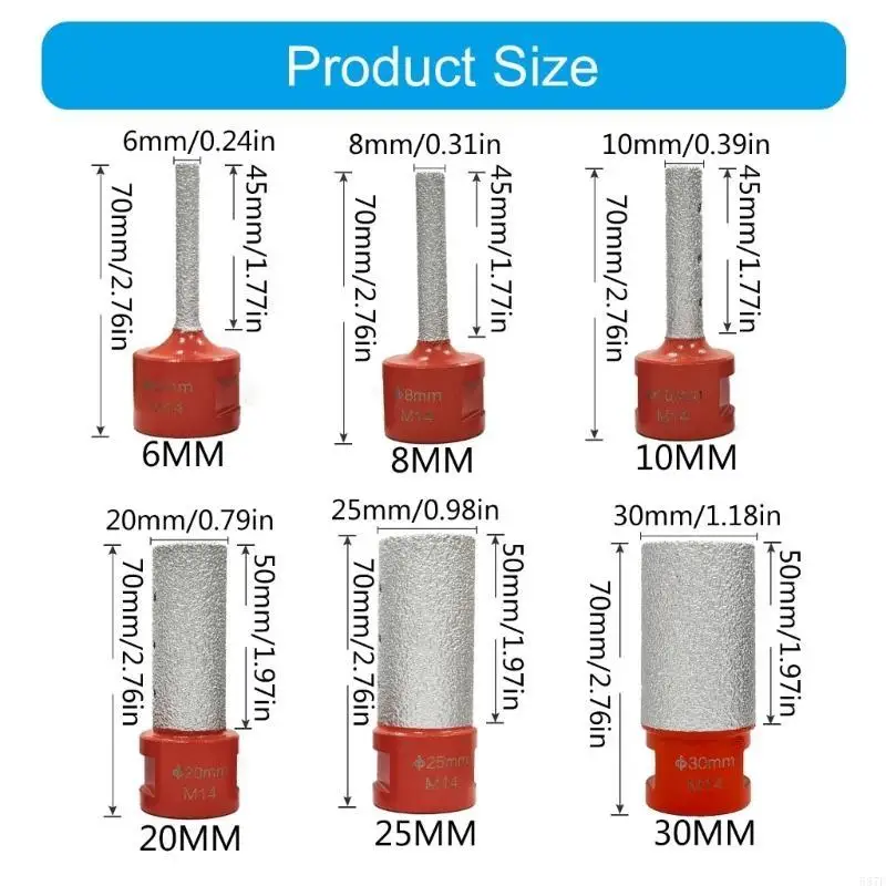 587F M14 Diamonds Coated Finger Bit Tile Milling Bit to Enlarge Grind Polish