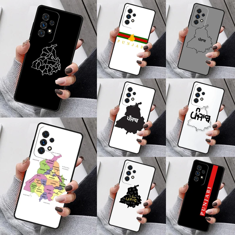 Punjab Map Phone Case For Samsung Galaxy S25 S23 S30 S8 S21 S20 FE S24 S22 Note 10 20 Plus lite Ultra