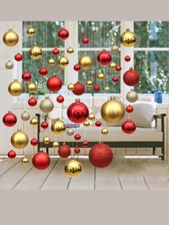 Gold/Silver/Red Christmas Balls Ornaments 6/8/10/12cm PVC Ball Xmas Tree Hanging Pendant Christmas Decor New Year Party Gifts