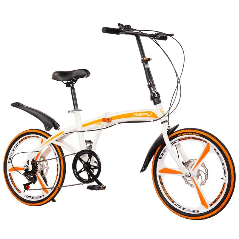 

Double Disc Brake Folding Bicycle Adult Outdoor Riding Alloy Integrated Wheel Mountain Bike