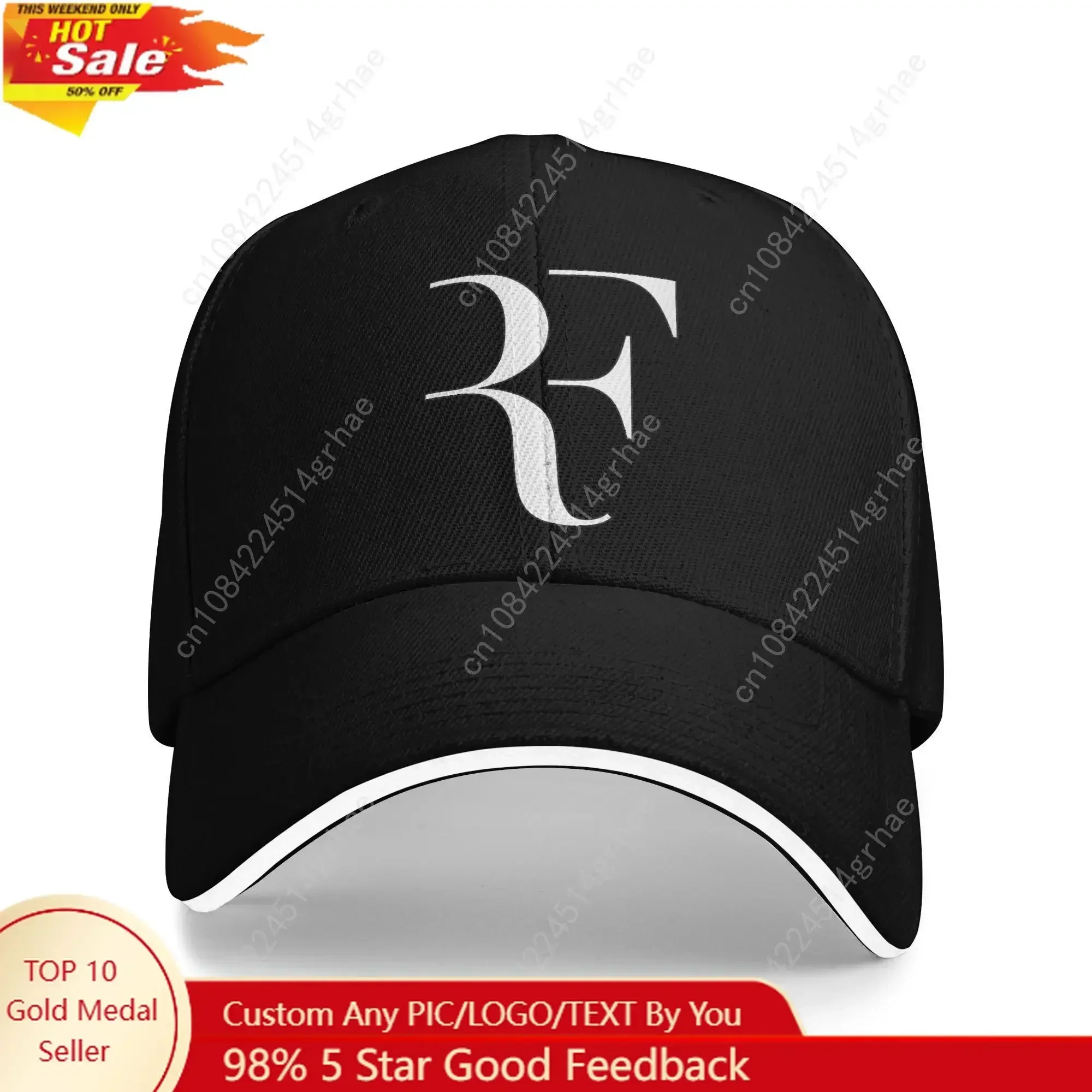 RF Roger Federer Style Sandwich Cap Adult  Sport Baseball Cap  Sandwich Hat Adjustable Snapback Caps Sun Hats Summer Caps