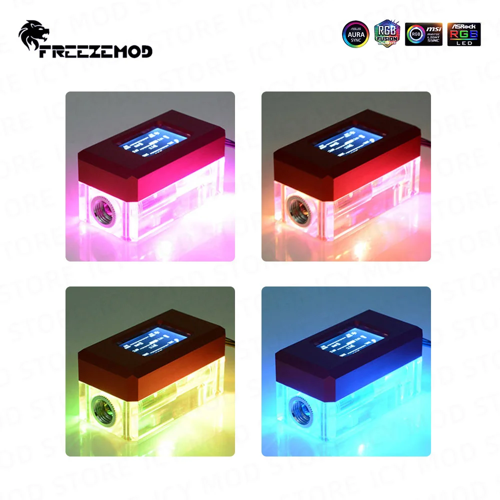 FREEZEMOD Water Cooling VA LCD Flow Meter Temperature Electrical Detection Fan RPW Speed Thermonmeter for MOD Monitoring LSJ-ZNR