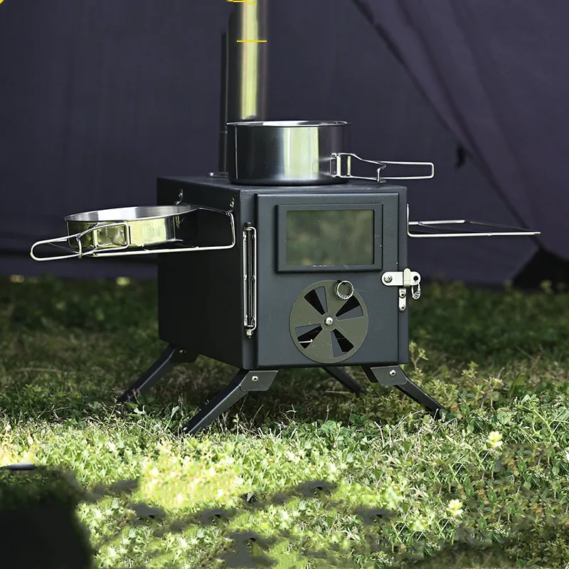 Outdoor Camping Tent Firewood Stove Multi Functional Portable Carbon Steel Stove Special Heating Tent Stove