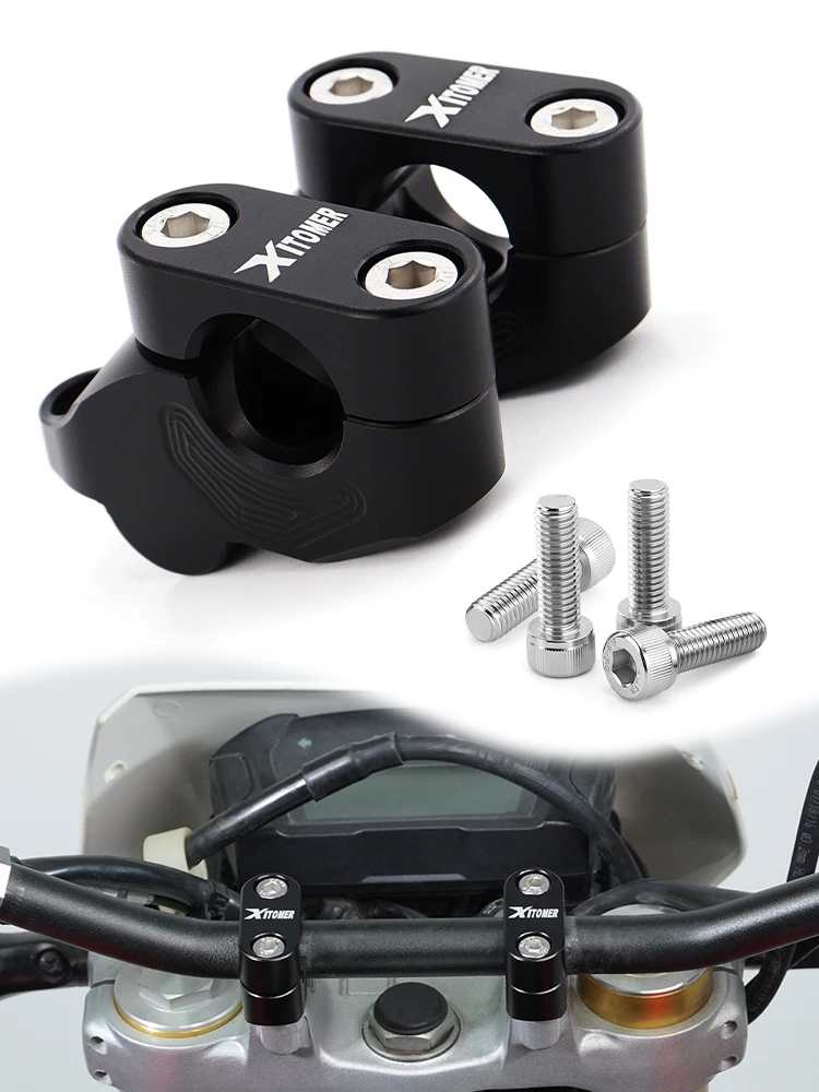 

For BMW R1200R F800S F700GS F650G F650CS G650GS R1150GS 22mm 7/8" Handlebar Risers Mounting Bar Riser Extend Back Moved Offset