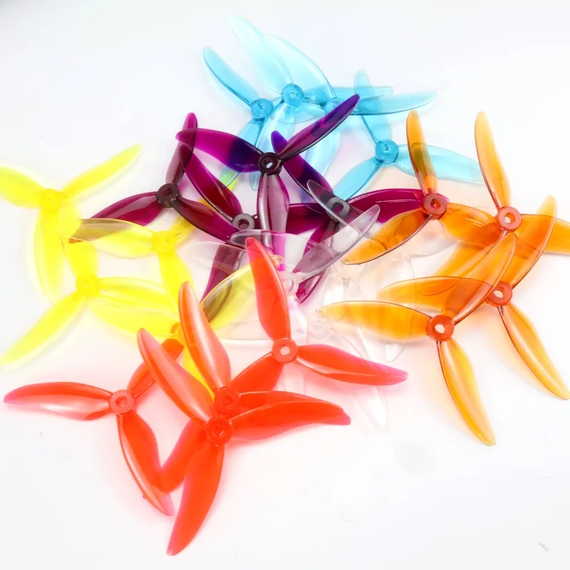 Blue 5-Inch 3-Blade Gemfan Hurricane PC Propeller Pair for RC Drone FPV Racing 2207 2306 Motor CW/CCW Nazgul5 LAL5 Compatible