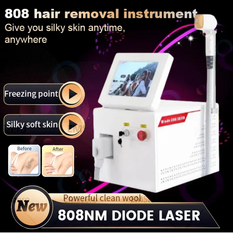 

Portable 808nm Diode Laser Hair Removal Machine 3 Wavelengths Ice Platinum Painless Hair Remove Permanent Diodo Depilacion