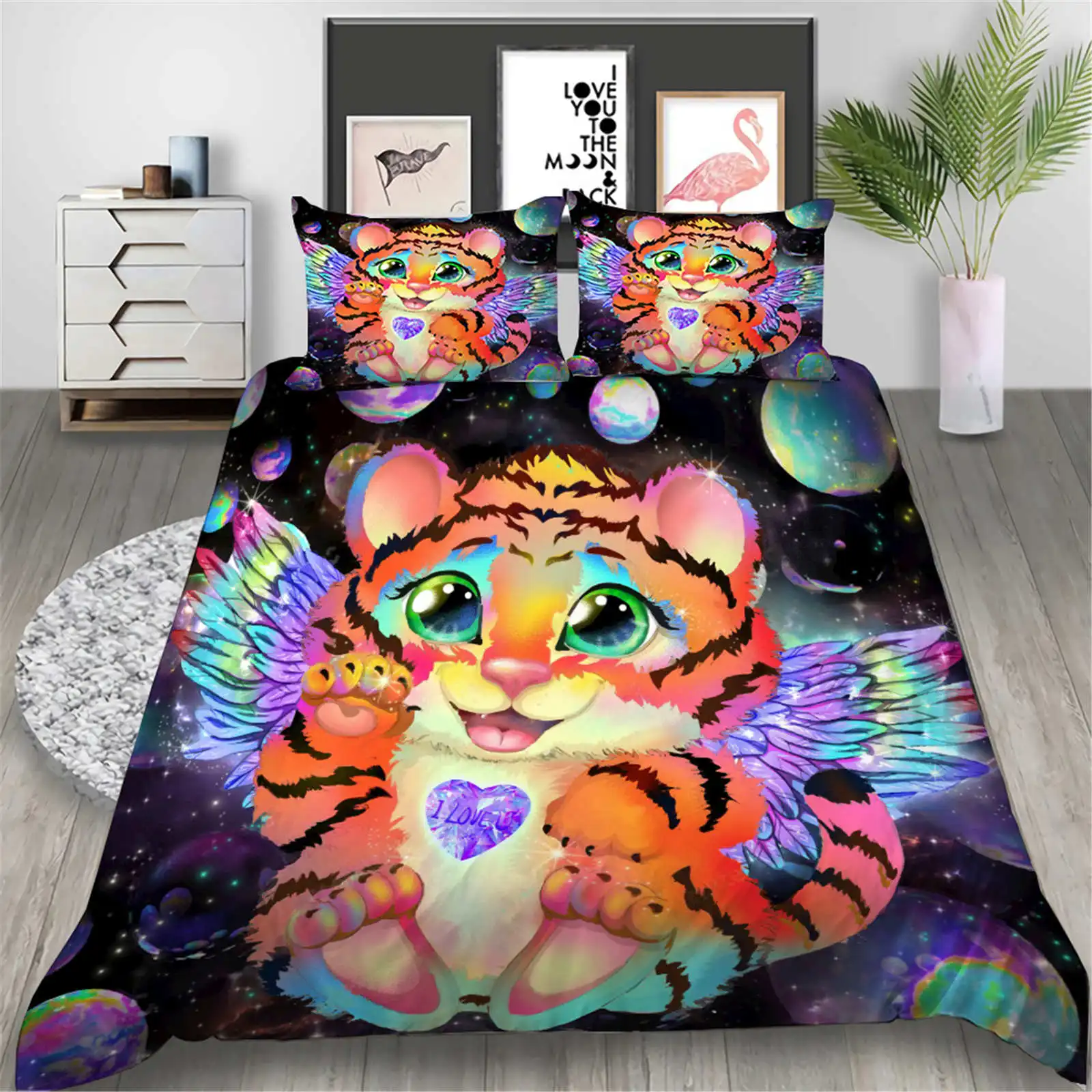 

3-Piece 1 Quilt Cover One Piece Bedding Set Comforte Luxus Exquisite Birthday Gift 100% Polyester Home Decor