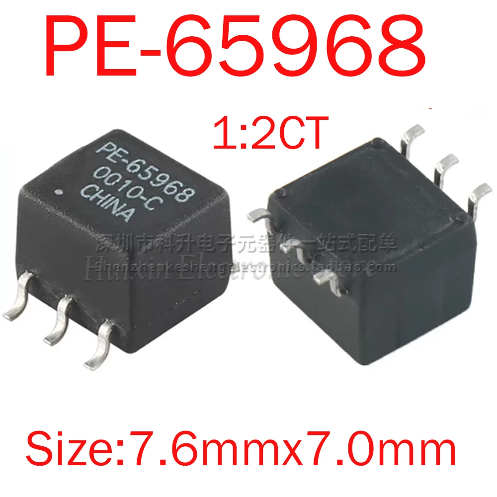 5pcs PE-65968 PE 65968 Turns Ratio 1:2CT Bandwidth 0.2-500MHz 19µH Pulse Transformer for T3, DS3, E3 STS-1 interface SMD