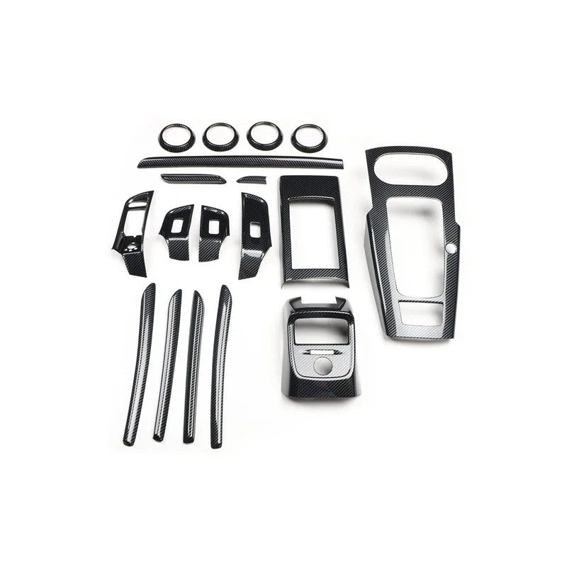 Modified carbon fiber pattern interior center control door strip decorative patch suitable for 14-20 Audi A3 8V S3 RS3